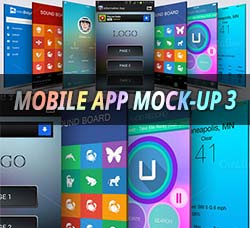 手机应用程序展示模型：Mobile App Mock-Up 3